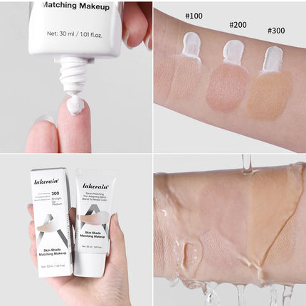 Lakerain Color Changing Liquid Foundation Coverage Skin Shade Matching Makeup SPF15 Moisturizing Even Toning Natural Makeup