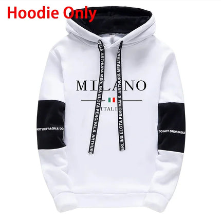 Men's Set/Hoodie/Pants Italy Trendy Hoodie Sportswear Outfit 2026 Autumn Daily Casual Fashion Hooded Sweatshirt and Jogger Pants
