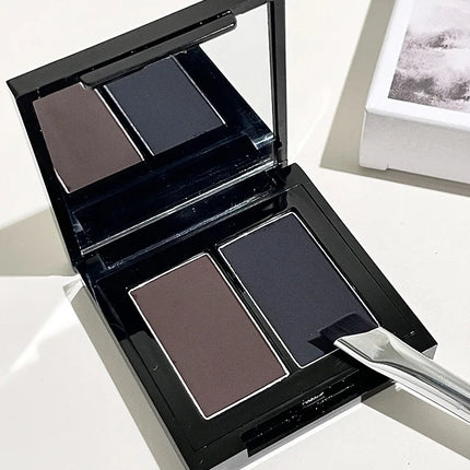 2 Color Eyeliner Powder Palette Matte Eyebrow Portable Longlasting Quick Dry Smooth Black Brown Eye Shadow Makeup Cosmetics 7g