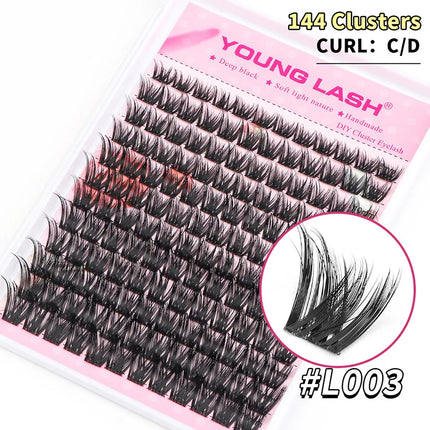 YOUNG LASH DIY Eyelashes Extensions Kit 144 Clusters Lash Mix Segmented Individual Eyelashes Russian Volume Supplies wholesale