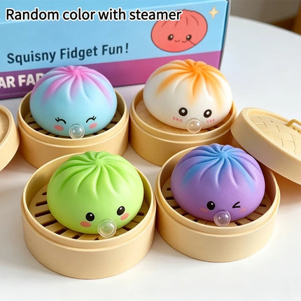 Dumpling Squishies Rainbow Dumpling Squeeze Ball Fidget Toy Mystery Blind Box Pinch Stress Relieve Slow Rebound Ornamnet