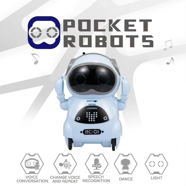 Voice Recognition Pocket Robot Singing Dancing Telling Story Talking Interactive Robot Communication LED Lights Mini Robot