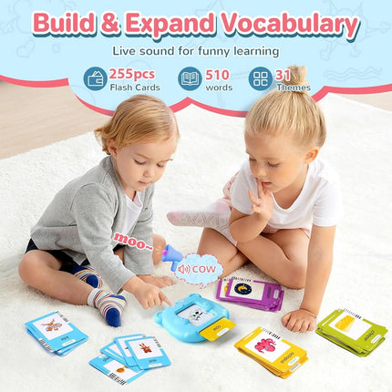 Talking Flash Cards for Toddler 1-6 Year Olds, Learning Montessori Toys with 510 Sight Words, Pocket Speech for Toddlers Therapy