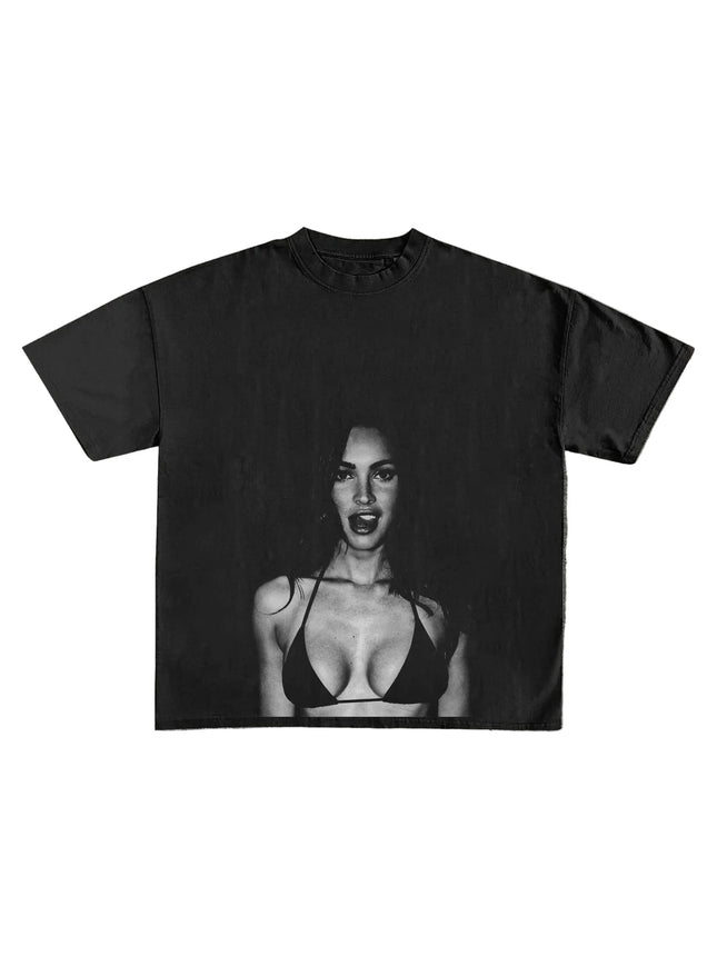 Y2k Vintage Megan Lick Tee Oversized Print Cotton T-shirt Harajuku Gothic Street Retro T Shirts Hip Hop Sports Streetwear Unseix