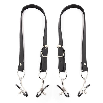 Labia Spreader Strap with Clamp Clip Onto Clitoris Spread Pussy Open Vagina Stimulator BDSM Bondage Nipple Sucker Sex Toys Slave