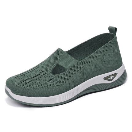 Women's shoes Solid Color Breathable Sneakers, casual sneaker women's summer sneakers, Low-top Knitted Casual Shoes Mom Shoes