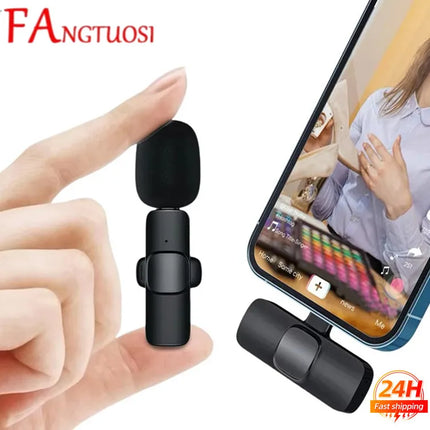 FANGTUOSI Noise-canceling microphone Wireless lavalier microphone for live streaming/YouTube/TikTok/Facebook Mic for Android