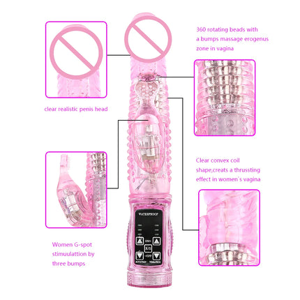 Realistic Dildo Rabbit Vibrator 12 Speed Vibrator Dual Motor Clitoral Stimulator Sex Toy G-Spot Vibrator Adult Women's Sex Toy