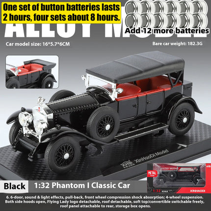 1:32 Rolls Royce Phantom I Alloy Metal Diecast Model Car High Simulation Decoration Display Ornaments With Sound And Light Gifts