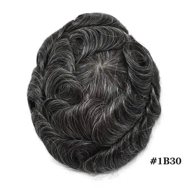 Antibacterial Men's Toupee Lace PU Men's Topper Bleached Knots Human Hair System Indian Human Hair Wig Natural Capillary Prosthesis