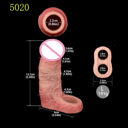 ORALSX Soft Ultra Penis Sleeve Deep Veins Design With Cock Ring For Dick Enlarger Dildo Sheath Silicone Male Sex Toy Pleasure