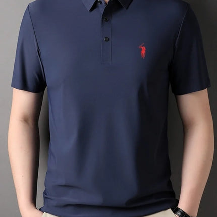 Luxury classic men's brand Paul original pony embroidered comfortable POLO shirt summer new casual breathable short sleeved top
