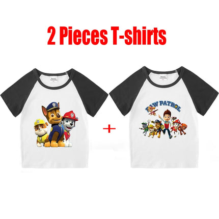 Child T-Shirt for Boys Girls Kids Shirts Baby Short Sleeve PAW Patrol Print T-Shirt Toddler Cotton Cartoon Tee Tops Clothing