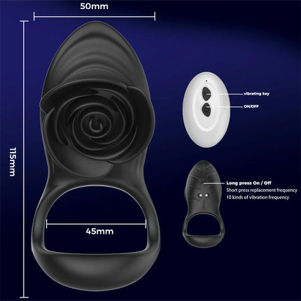 Rose Lock Ring Vibrator for Men,delayed Ring for Masturbation,stimulating Penis and Prolonging Orgasm,adult Products for Couples