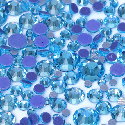 QIIY Mixed Size SS6-SS30 Glass Hot Fix Rhinestones Crystal Flatback Iron On Stones For DIY 3D Nail Art Fabric Clothes Decoration