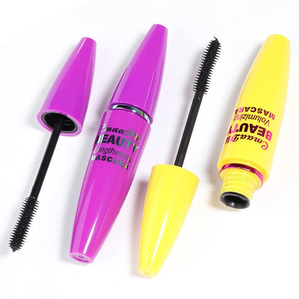 Volumizing Mascara Waterproof Lengthen Curl Quick Drying Smudge Proof Natural Fiber Lash Enhancer 4D Effect Makeup