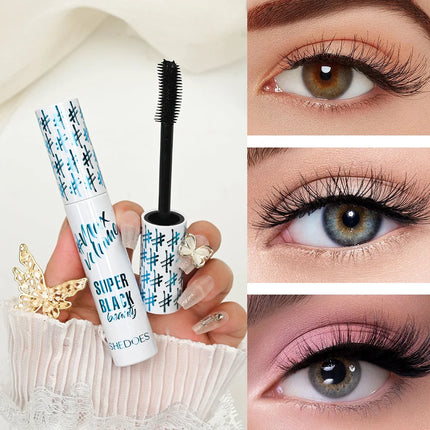 Black Waterproof Mascara Lengthening Eyelash Thick Silk Fiber Mascara Women's Cosmetics Eye Cosmetics Gift Tools