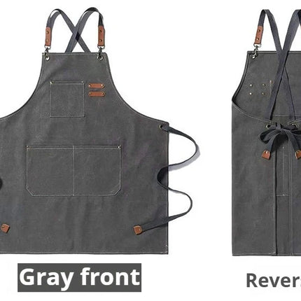 New Fashion Canvas Kitchen Aprons For Woman Men Chef Work Apron For Grill Restaurant Bar Shop Cafes Beauty Nails Studios Uniform