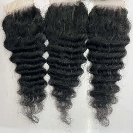 Brazilian Raw Human Hair Loose Deep Wave 4x4 5x5 6x6 Lace Closure Human Hair Loose Wave Lace Frontal Closure Only for Wig Making