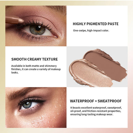 Eyeshadow Stick Colorful Shimmer Glitter Matte High Pigmented Waterproof Cream Eyes Shadow Pencil Long Lasting Makeup Cosmetic