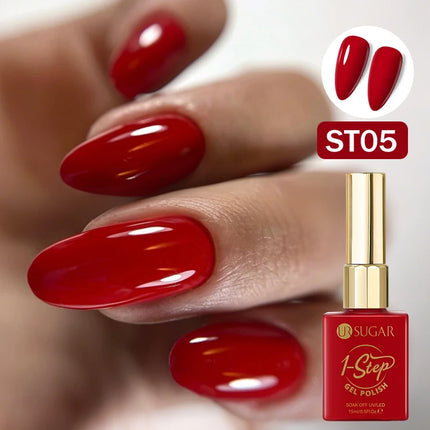 UR SUGAR 15ml 1 Step Gel Polish 3 IN 1 Red Pink Glossy Nail Soak Off LED UV Gel Nail Varnishes No Need Base Gel and Top Coat