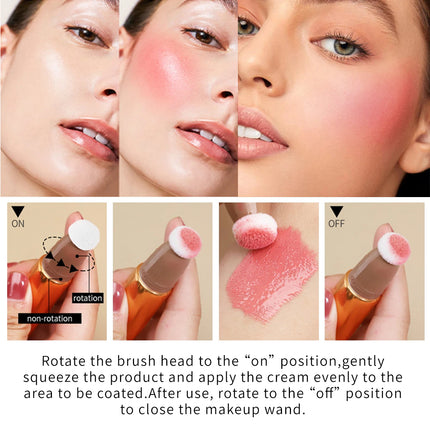 Multifunctional makeup pen blush highlight contouring pen sponge head pearl gloss fine flash brightening beauty stick