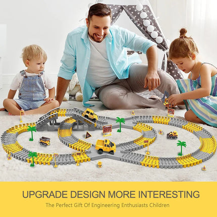 137-467pcs Car Electric Car Train Track Sets Brain Game Flexible Curved Vehicles Toys Plastic Colored Railroad for Child's Gifts