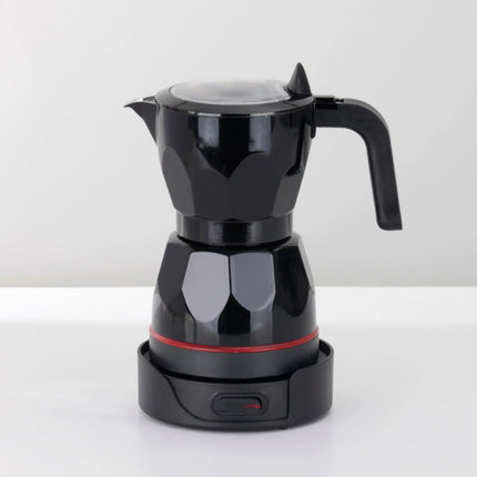 110V/220V Electric Coffee Maker Portable 150ml 3 Cups Aluminum Mocha Pot Electric Italian Coffee Maker Percolator for Home Red