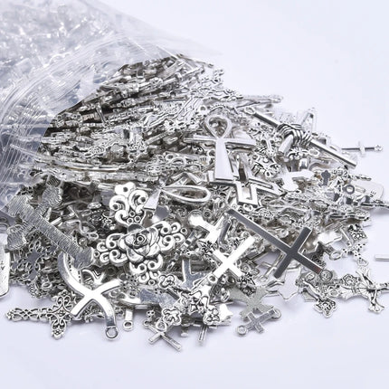 10/20/30pcs/Lot Metal Silver Color Cross Charms For Jewelry Making Supplies Christ Accessories Handmade Women/Men Pendant Charm