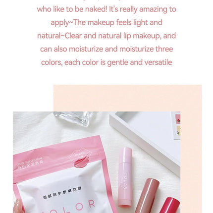 HAIPINK 3-Piece Set Tinted Moisturizing Lip Balm - Hydrating, Fade Lip Lines, Prevent Chapping