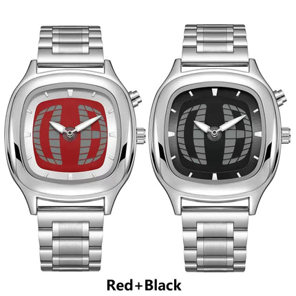2026New Design Fashion Retro Steel Belt Dual Display Watch Trend Quartz Couple Watch ideal Choice For Birthday & Lover Gifts