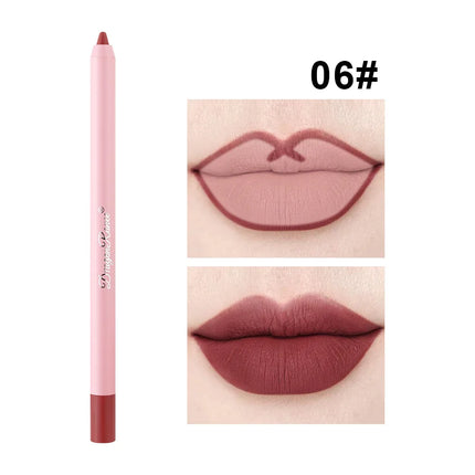 Waterproof Matte Lip Liner in Bean Paste Color, Lip Plumping Lipstick Pen, Foaming Pen, Non-Fading Lip Liner, Waterproof and Sweat-Proof Long-Lasting Matte Lip Liner, One-Second Pouty Lip Lipstick Pen