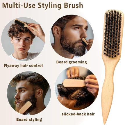 Professional Barber Styling Bristle Brush- Fragrance-Free Boar Bristle Hair Brush (Unisex) , Suitable for Thick/Fine Hair