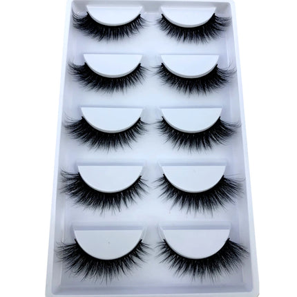 New 5 pairs natural fluffy 3D mink false eyelashes fake lashes makeup kit Mink Lashes extension eye lashes short eyelashes