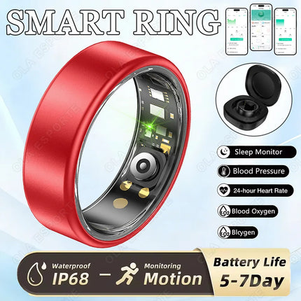 2026 New Multicolor Smart Ring Men Women Heart Rate Blood Oxygen Sleep Monitoring Waterproof Multi-Functional Sports Smartring