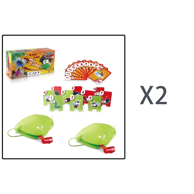 Frog Lizard Mask Wagging Tongue Lick Cards Board Games for Children Family Party Toys Antistress Funny Desktop Puzzle Game Toys