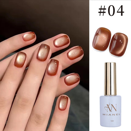 12ml 1-21pcs 2026 New Brown Gold Glass Bead Cat Eye Gel Nail Polish Black Red Magnet Cat Eye Gel Polish Gold Nails Nail Art