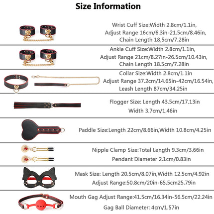 Exquisite Gift Box Leather 8 PCS BDSM Bondage Set With Case Adult Sex Games Restraints Kit Exotic Bondage Gear For Couples 18+