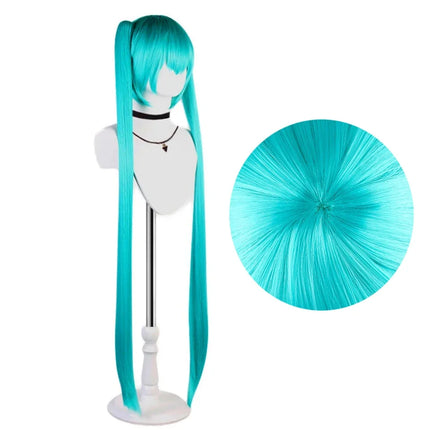 Long Synthetic Hair Clips 2 Ponytails Lolita Green Pink Heat Resistant Party Wigs Synthetic Hair Hatsune Miku Wig Cosplay