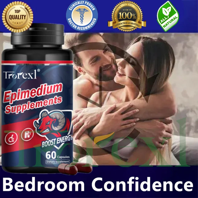 Natural Epimedium Capsules Endurance Supplement: Boost Potency & Morning Power (Men's Health Secret)