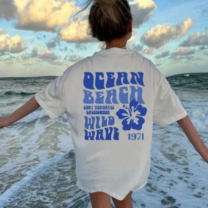 Girl Casual Letter Printed Round Neck Pullover Short Sleeve T-Shirt Summer Youth Clothing Girls Round Neck Clothing