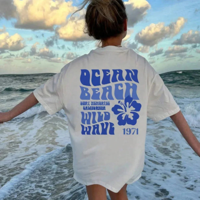 Girl Casual Letter Printed Round Neck Pullover Short Sleeve T-Shirt Summer Youth Clothing Girls Round Neck Clothing