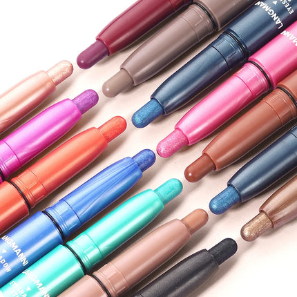 6-Color Eyeshadow Stick Pearlescent Matte Multi-color Anti-smudge Eyeshadow Pen 6 Pcs Set