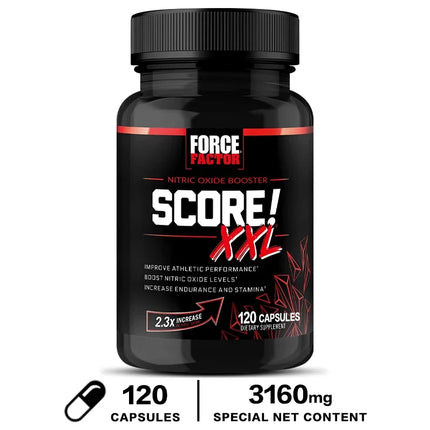 Force Factor Score XXL Nitric Oxide Supplement with L-Citrulline Maca and Tribulus To Help Build Muscle and Increase Endurance