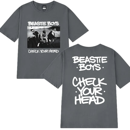 Hip Hop Groups Beastie Boys Check Your Head Album print T shirt Unisex vintage Summer short sleeve T-shirts Men Women Cotton Top