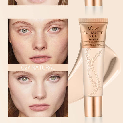 Natural liquid foundation, waterproof and sweat proof, durable makeup effect, multi color optional, create a natural foundation