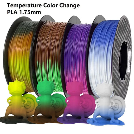 Temperature Color Change Filament PLA 1.75mm 1kg 500g 250g 200g 3D Printer Material PLA Temperature Reaction Filament Blue Black