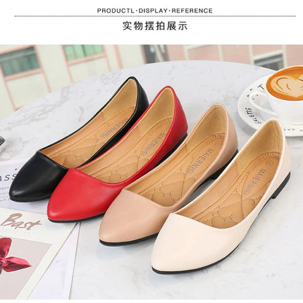 New Flat Heel Pointed Toe Flat Shoes Korean Style Fashionable Shallow Mouth Large-Size Casual Shoes Comfortable And Breathable