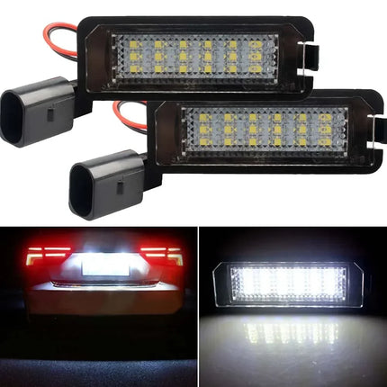 1/2PCS For VW Passat B6 CC Eos Golf 4 5 6 7 MK7 Polo Superb Seat Leon Altea LED Number License Plate Lights Assembly With Canbus