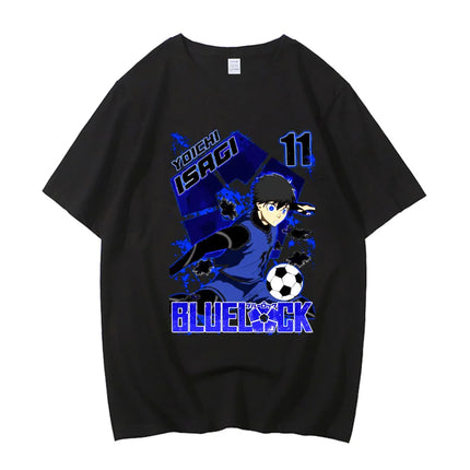 High Quality Cotton Anime Japan Blue Lock Isagi Yoichi T-shirt Cosplay Hyoma Chigiri Meguru Bachira Tee Clothes
